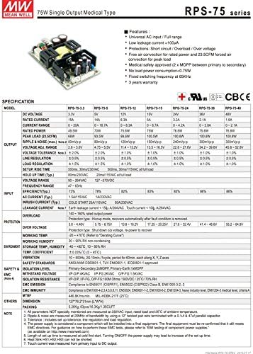 Média bem original RPS-75-5 5V 14A MEAVENWELL RPS-75 5V 70W TIPO DE MÉDICO DE SAÍDA ÚNICA