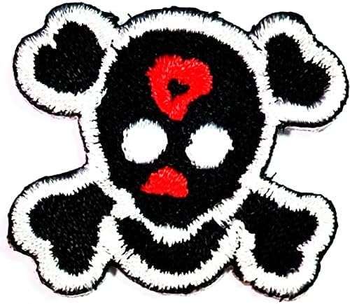 Kleenplus 3pcs. Mini Black Skull Ghost Patch Cartoon Aplique Applique Craft artesanal Baby Girl Girl Mulheres Roupas Diy Costumo Acessório de Reparo Decorativo Patches