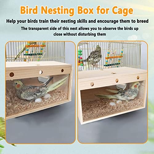 Caixa de ninho de periquito transparente de Kathson Caixa de reprodução de pássaros de pertence com ninho de pássaros com poleiro