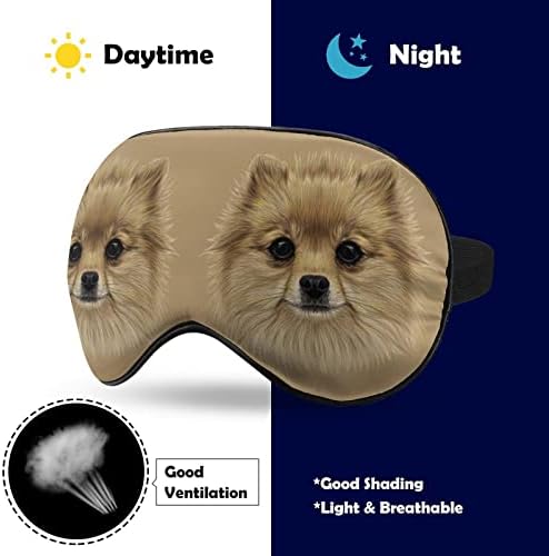 Máscara para os olhos do cachorro pomeriano para o bleca -de -bleca -de -pateta com cinta ajustável para homens mulheres viajam de ioga na soneca