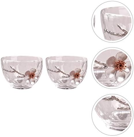 Xícaras de expresso de expresso de hemóton Copo copo de copo de vidro 2pcs- xícara de chá de estilo japonês- xícara
