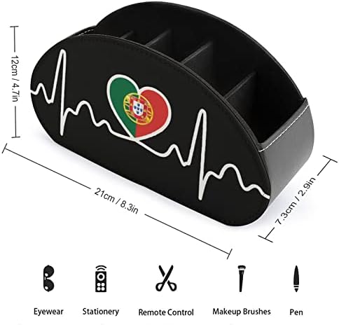 Portugal bandeira de pulsação de pulsação do portugal Organizador de mesa de couro para material de escritório controlador