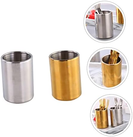 Conjunto de espátula de cabilock 2pcs colher garfos balde de recipiente caseira bin talheres de talheres de aço inoxidável