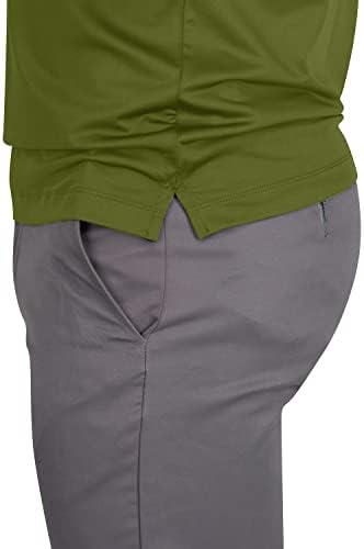 As camisas de pólo de golfe desarrumadas masculinas - o comprimento perfeito, o tecido elástico seco rápido e de 4 vias. Wicking de