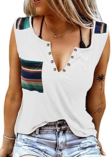 Tampo de tanques sem mangas feminino Tops soltos de verão Fashion Fashion Sexy V Neck Tee Camiseta Top