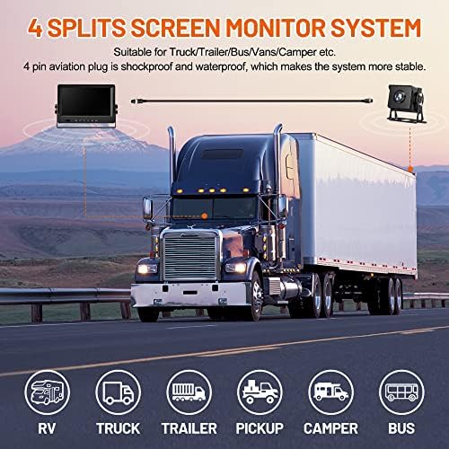 9 AHD Sistema de backup de estacionamento de caminhão e DVR IPS SCREEN IPS 4 CAMERAS 4 CAMERAS RECREVEÇÃO HD 720P SEMPRE
