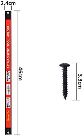 Suporte de ferramenta magnética de 18 polegadas 8 pacote de imã de ferramenta de ferramenta pesada de serviço pesado tira de parede de rack de parede vermelha