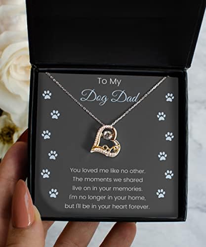 Dog Memorial Wishbone Pingente Colar, cartão de mensagem do pai de cachorro, lembrando um animal de estimação, simpatia de