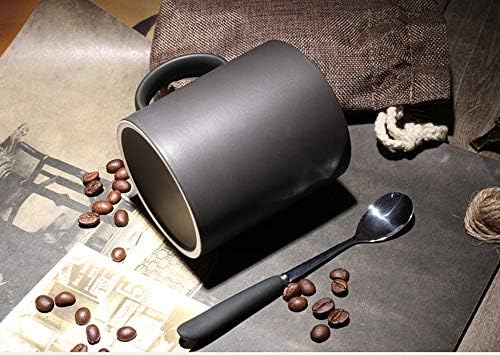 Smilatte M010 Canecas de café de porcelana preta fosca, xícara de cerâmica clássica de 12 oz com alça para chá cappuccino,