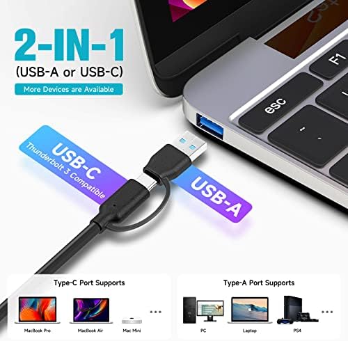 IKUAI 7-PORT USB 3.0 Usb C Hub de alumínio USB com adaptador USB-C para USB-A e adaptador de energia 12V/2A