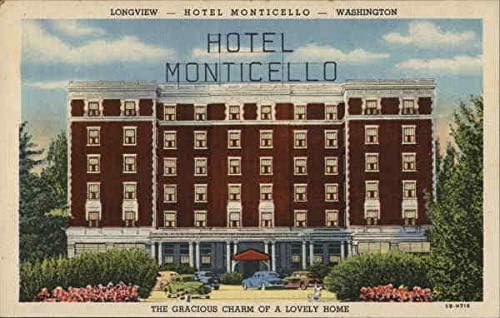 Hotel Monticello Longview, Washington WA Original Antique Postcard