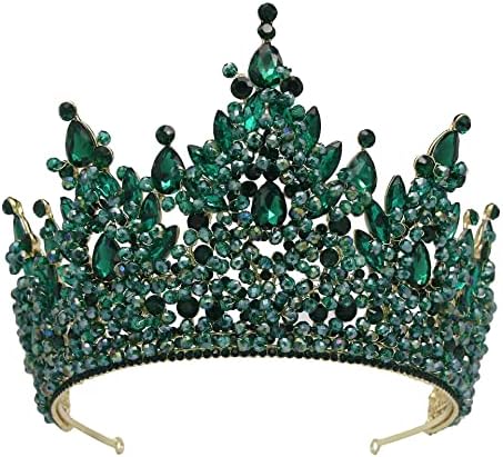Ornamento de Cabelo de Casamento da Liga Tklife, Crown Tiara, Crown Bridal Green