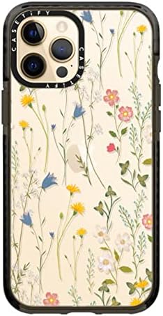 Caso de impacto CASETIFY para iPhone 12 Pro Max - Dreamy Floral Pattern - Clear Black