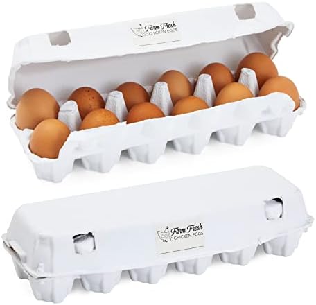 Juvale 18 Pack Paper ovos de papel para 1 dúzia com 25 rótulos de ovos de frango frescos da fazenda