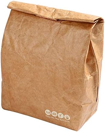æ - lancheira de papel isolada, lancheira térmica marrom reutilizável, sacos de sacos à prova d'água, à prova de vazamentos