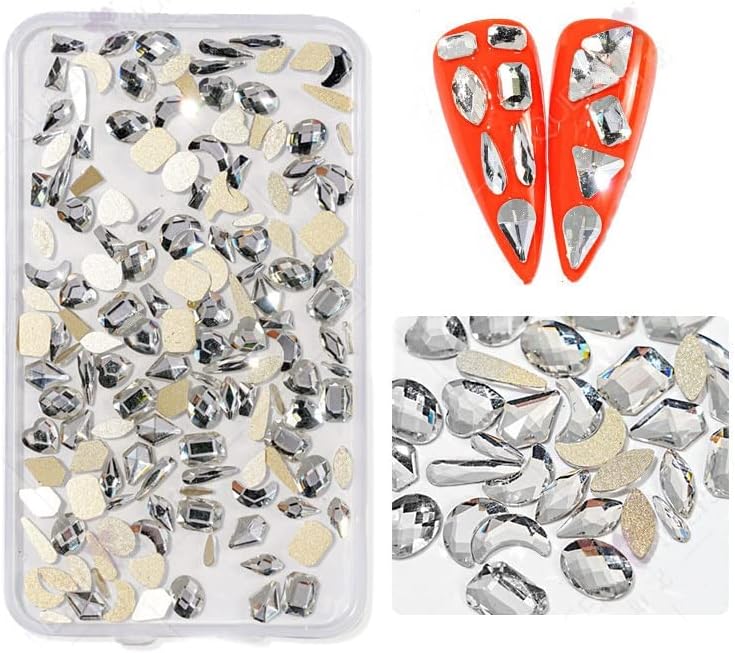 Uma caixa misturada 120pcs unha arte strassnestones strisl strass shiny unhas unhas gems para unhas 3d DIY Manicure Decorações -