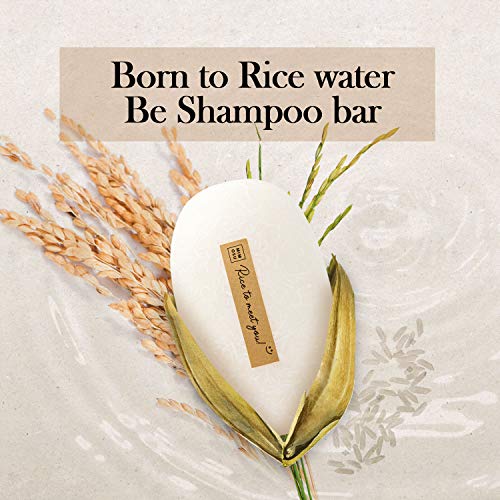 Shampoo e condicionador de água de arroz de mimosu - 2 polegadas de água fermentada de arroz para crescimento de cabelo, barra de xampu sólida vegana sem perfume para cabelos, pH equilibrado, ecológico, resíduos zero, livre de plástico, 5 onças