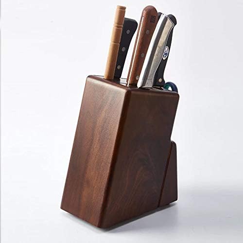 Czdyuf espessado porco de faca de madeira de borracha durável com tesoura 7 slots plataforma de armazenamento faca de cozinha bloqueio de faca de cozinha