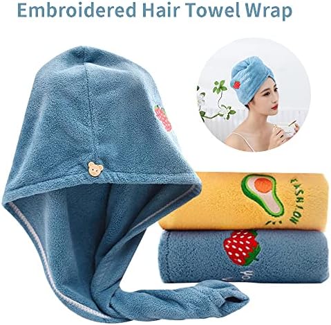 Toalha de cabelo bekecidi Turbano embrulhado - 2 embalagem de microfibra Toalheiro de turbante Toalheiro seco laço de banho prenda