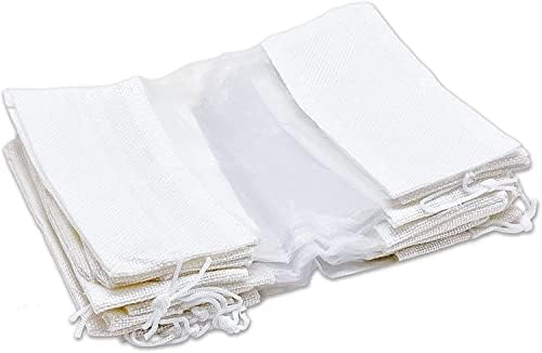 TedisplayGuys - 48 -PACK 5 X 7 Sacos de presente de linho e organza com cordão ajustável - perfeito para favores de festas, presentes,