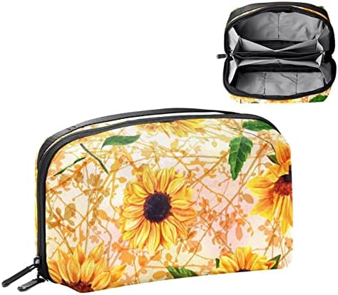 Bolsa de maquiagem de saco cosmético Bolsa de lápis de higiep orgometria de higiep ， flor de flor de rosa vermelha floresce