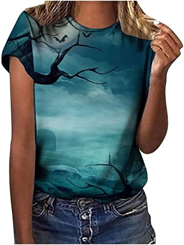 Tops Narhbrg para mulheres, camisas femininas Halloween