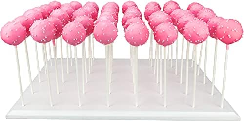 Exibição de suporte pop de bolo nangopop - 48 contagem de lollipop de madeira, doce ou otário stand para casamento, chá de bebê,