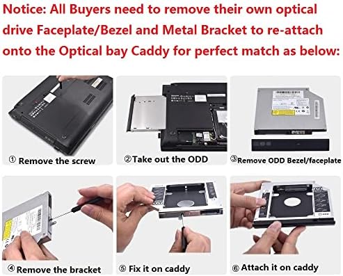 Universal 9,5mm SATA disco rígido HDD SSD Optical Bay Caddy Frame Bandeja para ASUS U41SV U43JC U46E U56E U50A U50F U50V