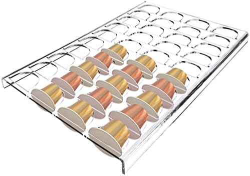 Bandeja de armazenamento de suporte para cacho de 40 slots, 15,7 l x 10,2 h acrílico bancada plana de cafeteira bandeja