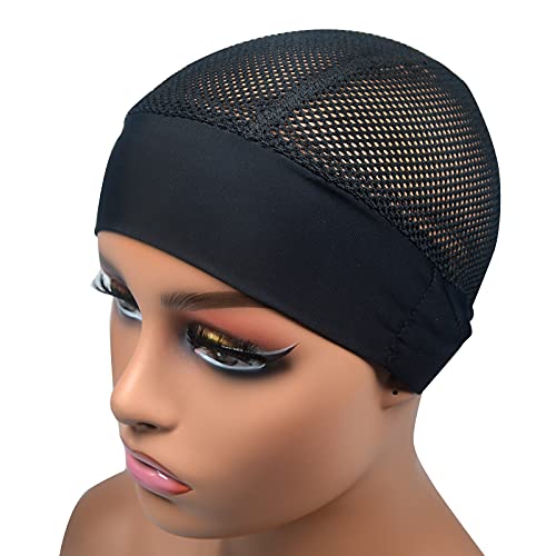 Highshion 2pcs Capas de peruca de faixa para fabricar peruca, tampas ajustáveis ​​de cúpula de bandeira de fusão de renda de velco, grip grip wig pentez