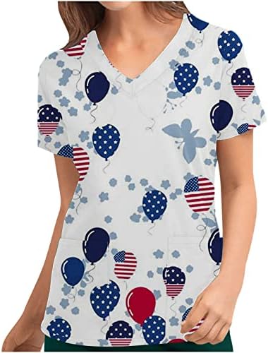 Mulheres Tunic Tops Independence Day Printe