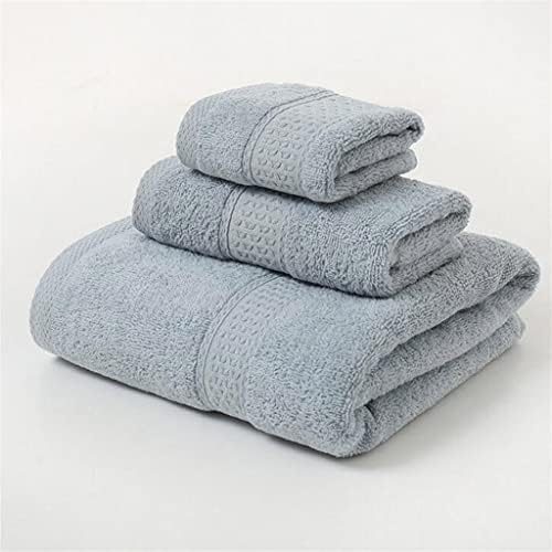 N/A 3PCS Toalhas de toalha de cor sólida algodão grande toalha de banho grossa de banheiro para o banho de cara de rosto
