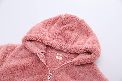Crianças meninas meninos meninos zíper sólido lã grossa quente com capuz para fora do ar livre casacos de criança de inverno para crianças para