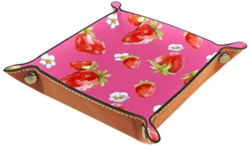 Lyetny Strawberry Petals Storage Candy Titular Sundries Bandejas Organizador de armazenamento de desktop conveniente para viajar,