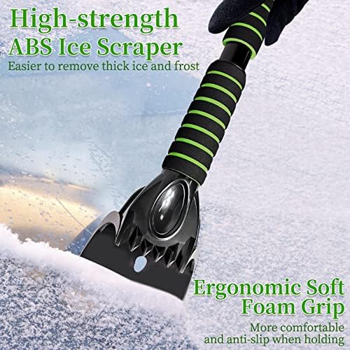Seaaes 44 polegadas raspador de gelo e escova de neve para pára -brisa de carro, escova de remoção de neve extensível