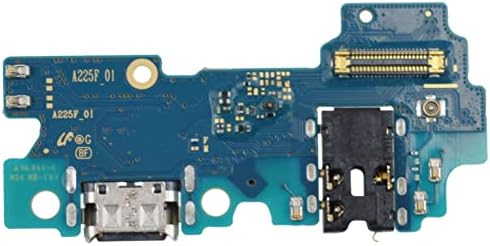 Placa de montagem de reposição da porta de carregamento USB para Samsung Galaxy A22 SM-A225F com fone de ouvido e kit de ferramentas para fone de ouvido de microfone