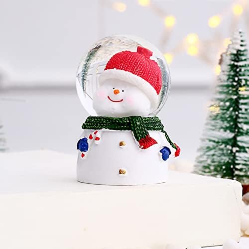 Bola de cristal de natal, resina iluminada Decoração de Natal Decoração de Glitter Battery Power abastecida delicada para