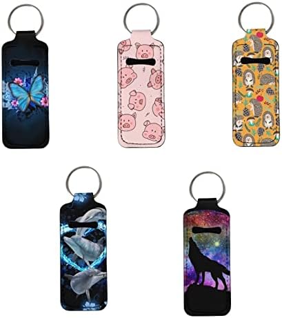 Neoprene seanativo Chapstick Holder Keychain Clip-On Lip Balm Mleeve Sleeve Portable Lip Gloss Tube Bolsa