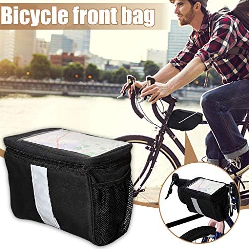 Luzes LED para bicicletas Bike Bike Bag Holding Pocket Pocket Phoil Basket Bolsa Bolsa Tocável Mesh Bike Accessories Bike