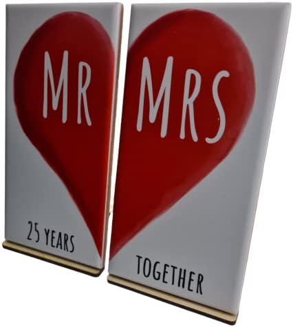 Sr. e MRS 25 anos juntos - ornamento de dupla telha 25th mrmrs25