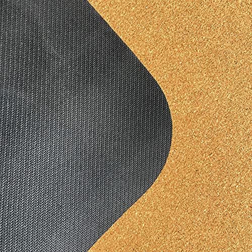 AQ Yoga Mat - Cork e borracha natural - Anti -deslizamento leve - [72 x 24 3mm]