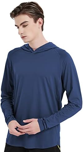 NetDraw Men's Ultra Soft Bamboo Capuz de camisa UPF 50+ Proteção solar Sun Manga longa SPF SPF Caminhada UV de caminhada