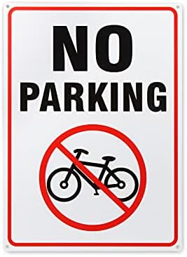 Bicicleta sem sinal de estacionamento 10 x 14 polegadas 40 mil espessos sinal de alumínio