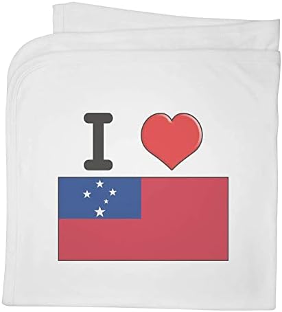 Azeeda 'eu amo Samoa' Cotton Baby Blanket / Shawl
