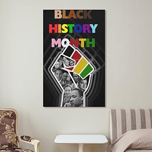 Sala de aula Mês da história do Black Poster afro -americano Grande História Negra Mês Vintage Arte Canvas P Costores Impressões Impressões