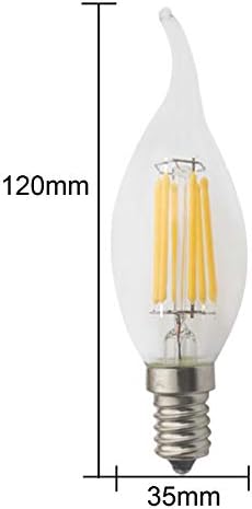JCKING (pacote de 10 AC 110V-130V 6W E14 Dimmable LED Filamento Bulbos de vela lâmpada LED LUZ, LED Vintage Antique Lustrelier