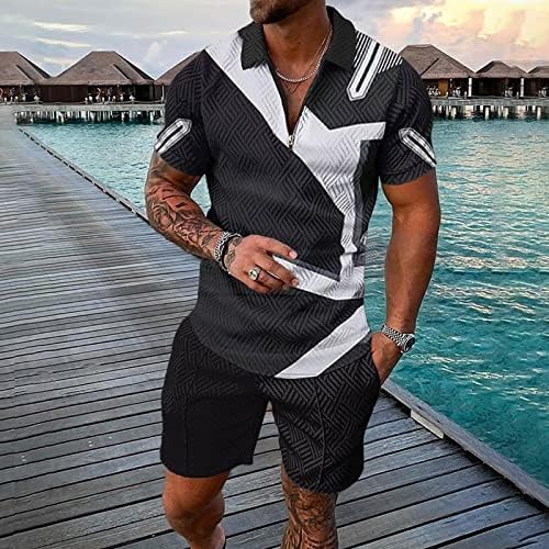Camisetas de verão bmisegm para masculino 3D de manga curta shorts praia havaianos tropicais jaqueta de shorts esportivos