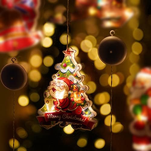 Luzes de Natal ousadas Santa Sucker Luzes da sala Janela de árvore de Natal Decorações de férias Decorações de festa Decorações