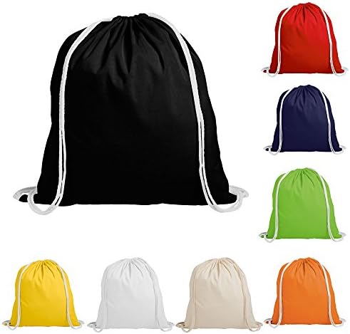 EBUYGB UNISSISEX Travel Sports Sports Beach Drawstring Rucksack Backpack Sack Tote Bag algodão para mulheres, homens e crianças