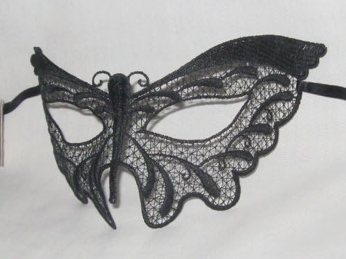 Macame de lingerie preta Butterfly Colombina Venezian Masquerade Máscara